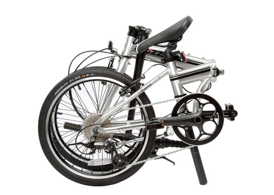 ZiZZO Liberte 8-Speed 20" Wheel, Aluminum Folding Road Bicycle for All Genders, Silver and Black