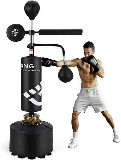 Yeshouse 5-in-1 Freestanding Punching Bag with Stand �?Adjustable Height Boxing Bag for Adults & Kids, Reflex Bar, Speed Bags, Hitting Target, Heavy Kickboxing Bag