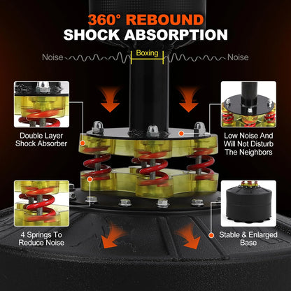 Yeshouse 5-in-1 Freestanding Punching Bag with Stand �?Adjustable Height Boxing Bag for Adults & Kids, Reflex Bar, Speed Bags, Hitting Target, Heavy Kickboxing Bag
