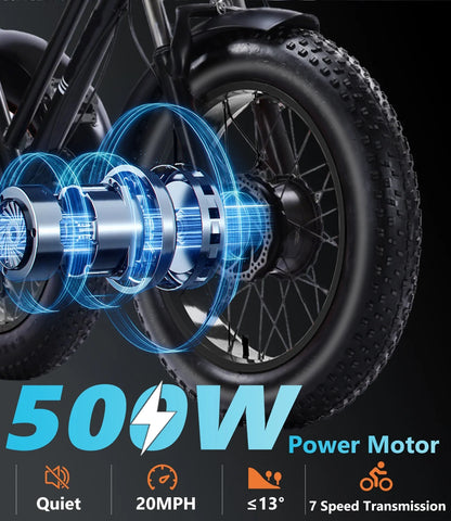 YEBEI Electric Tricycle for Adults Folding E-Trike Motorized Tricycle Electric 3 Wheels Trike Powerful 500W Motor Electric Tricycle 48V15AH Lithium Battery Max 20MPH 20*4.0�� Fat Tire Orange
