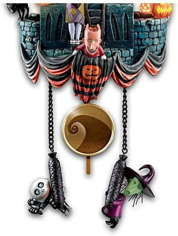 The Bradford Exchange The Nightmare Before Christmas Cuckoo Clock, 21 inches, Musical, Light-Up, Limited Edition