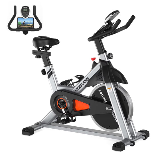 YOSUDA Indoor Cycling Bike, 330 lbs Capacity, Comfort Seat, LCD Monitor