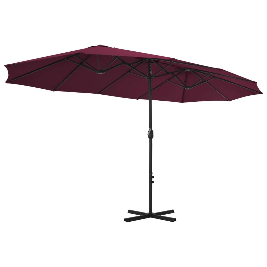 vidaXL Garden Parasol Blue Polyester fabric, Aluminum pole and ribs Large