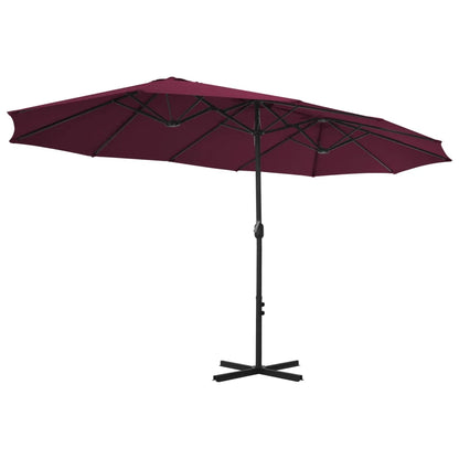 vidaXL Garden Parasol Blue Polyester fabric, Aluminum pole and ribs Large