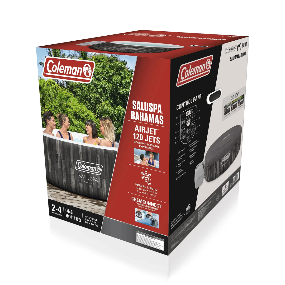 Coleman Bahamas AirJet Inflatable Outdoor Round Hot Tub 2-4 Person with Pump #P08411