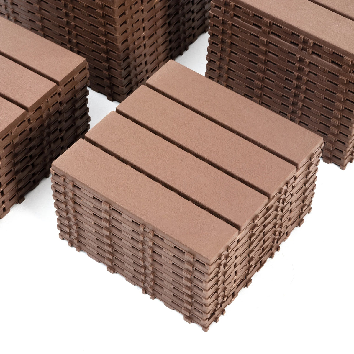44PCS Plastic Interlocking Deck Tiles,Patio Deck Tiles,12"x12" Square Waterproof Outdoor