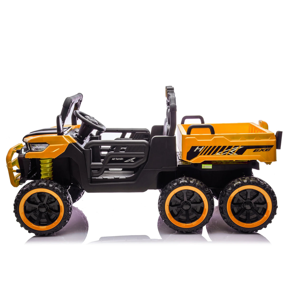 Xuanlur 24V 2 Seater Kids Ride on Car Truck, Ride on UTV W/ 2x200W Motor, 24 Volt Ride on Toys W/ Dump Bed/Shovel, Electric Car for Kids W/ Durable Tires, LED Light, Music, Remote Control, Black