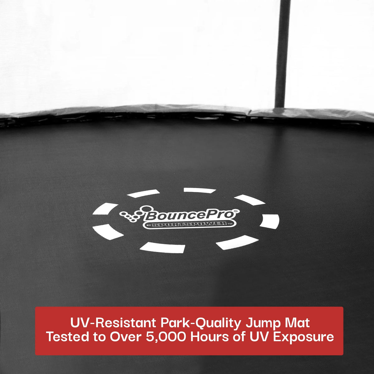 Sportspower Bounce Pro 6x8’ Rectangular Trampoline for Kids 6+ with Safety-Enclosure in Gray and Orange