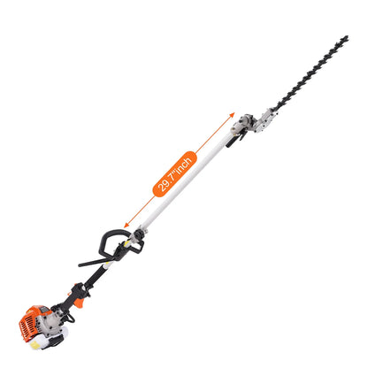 VEVOR 26CC 5-in-1 Multi-Functional Trimming Tools, Gas Hedge Trimmer, Weed Eater, String Trimmer, Edger, Pole Saw Chainsaw Pruner with Extension Pole