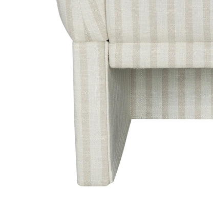 Beautiful Small Space Accent Chair by Drew Barrymore, Beige and White Linen