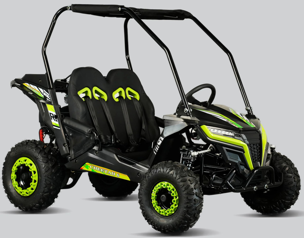 TrailMaster Cheetah 6 Youth Go-Kart - 163cc 5.5HP Engine, 4-Point Safety Belt, Remote Kill, Speed Governor, Suitable for Kids 6-12. with Pre-Assembled Version Now! (Pre-Assembled, Blue)