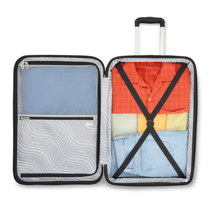 American Tourister Color Waves Large Checked Suitcase with Spinner Wheels - Black