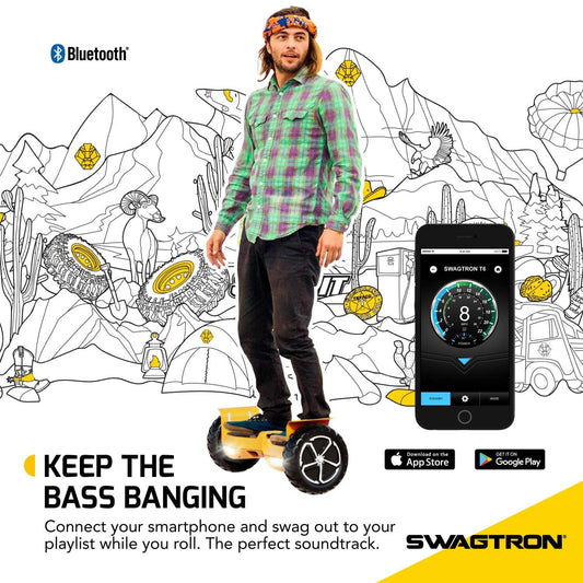 SWAGTRON Swagboard Outlaw Off-Road T6 - Handles Over 420 LBS. Up to 12 MPH. 10″ Rugged Tires