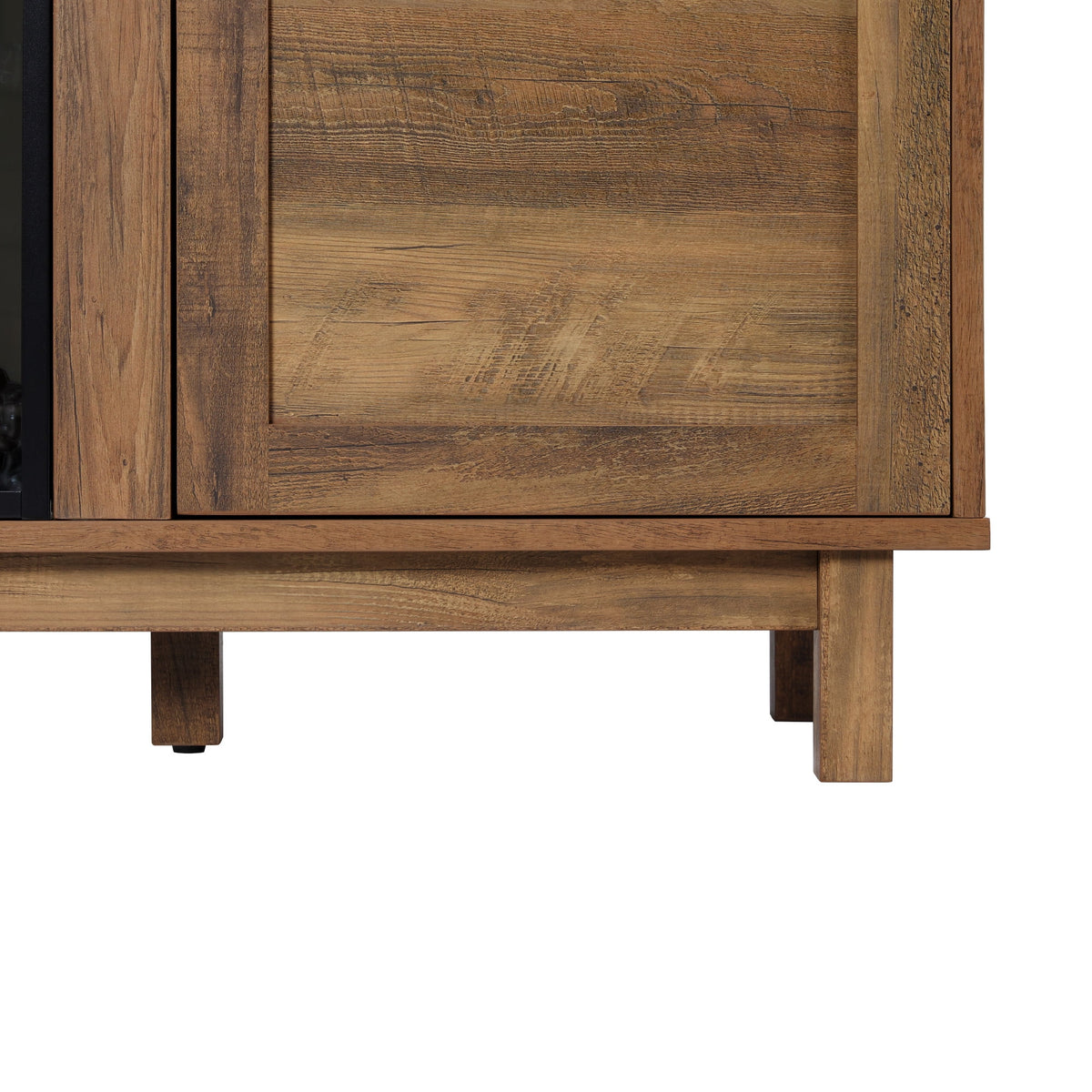 Walker Edison Transitional 2-Door Fireplace TV Stand for TVs up to 65��, Reclaimed Barnwood