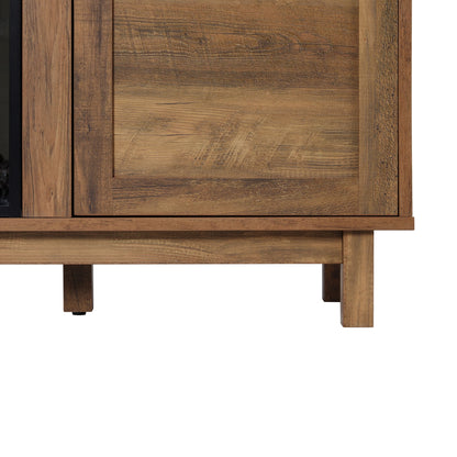 Walker Edison Transitional 2-Door Fireplace TV Stand for TVs up to 65��, Reclaimed Barnwood