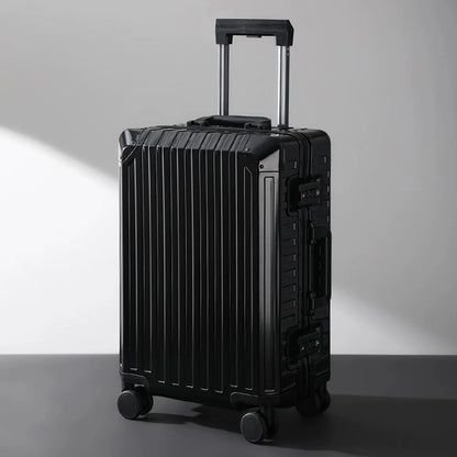 All Aluminum Magnesium Hardshell Carry On Luggage with Lock, Airline Approved Hardside Carry on Suitcase with Spinner Wheels, Checked Metal Rolling Luggage Case for Travel, Business