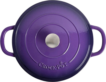 Crock-Pot Artisan 2 Piece 5 Quart Enameled Cast Iron Braiser with Lid in Lavender