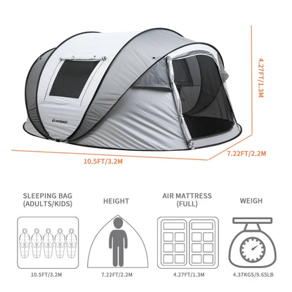 , 4-6 Persons White + Gray Pop-Up Boat Tent, , ,