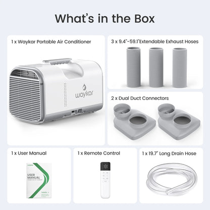 Waykar 4500BTU Portable Air Conditioner for Tent, Camping, RV, 130 Sq. Ft., Low Noise, Remote Control