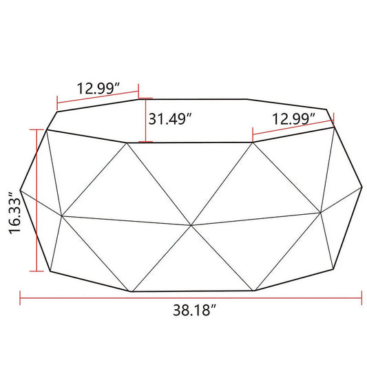 38"Three-dimensional Embossed Pattern Coffee Table, Octagon Coffee table, American Retro Style Coffee Table for Office, Dining Room and Living Room, Nature