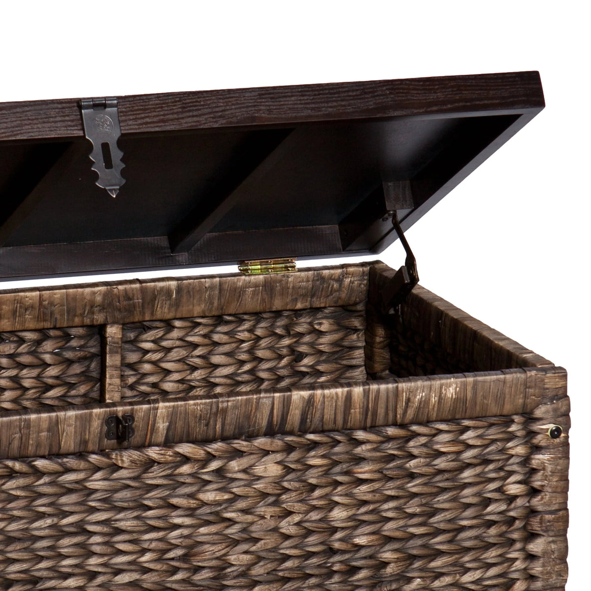 Samford Water Hyacinth Storage Trunk, Blackwashed with Espresso