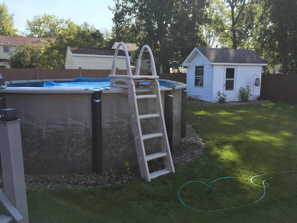 confer plastics a-frame 7200 above ground adjustable pool roll-guard safety ladder