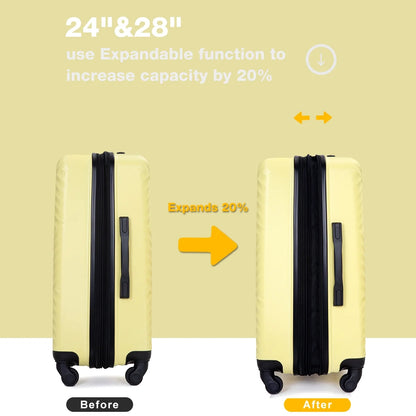 10 Piece Luggage Set Lightweight Suitcase Set with 7PCS Organizer Bags Suitcase with TSA Lock Spinner Wheels(Black)