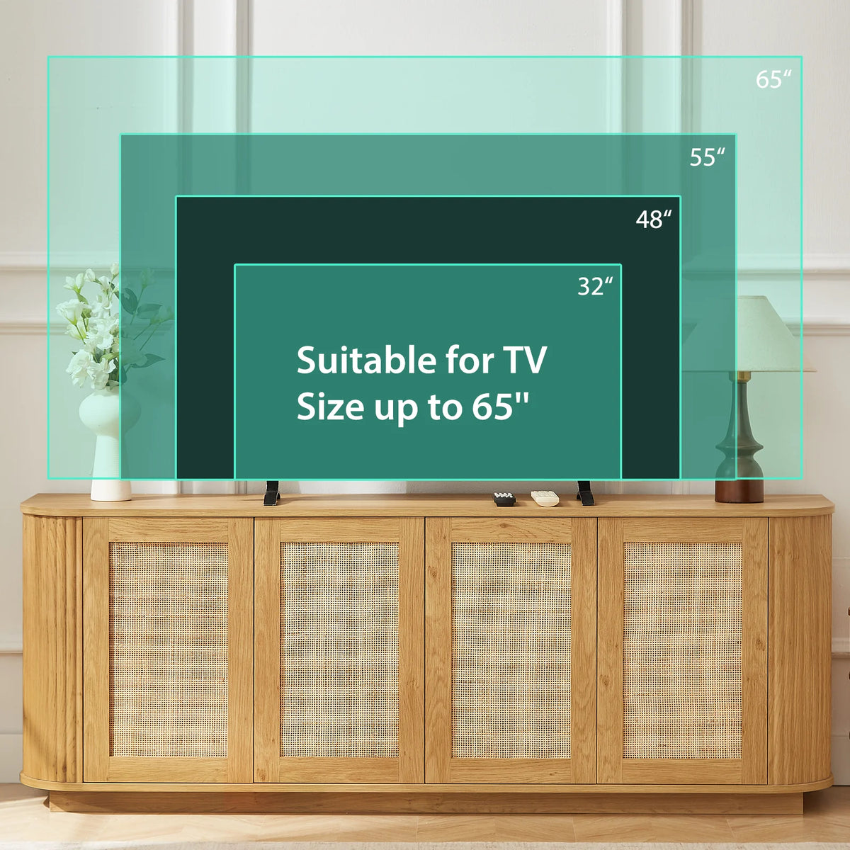 TV Stand, Modern Entertainment Center for TVs Up to 75 inch