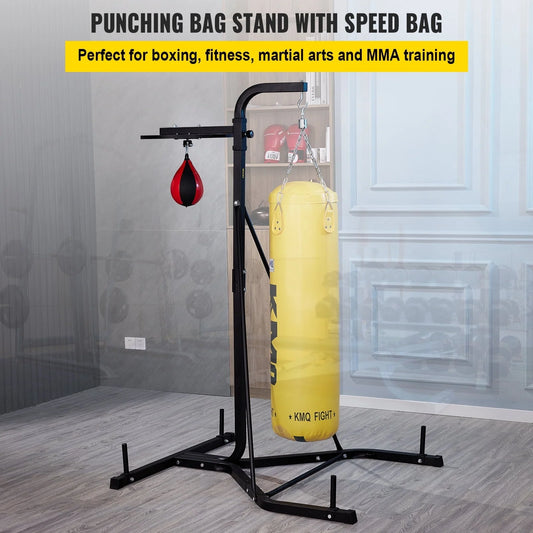 VEVORbrand Free Standing Punching Bag Stand, Unisex Boxing Set, Foldable Single Station Heavy Bag Stand, Punching Ball, Boxing Punching Speed Ball, Boxing Bag with Boxing Rack, for Training