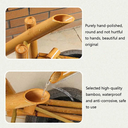 Swing Fountain For Outdoors, Zen Garden Water Fountain Bamboo, With Pump, DIY Zen Fountain, Bamboo Water Feature Zen Fountain Set