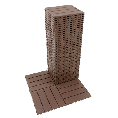 44PCS Plastic Interlocking Deck Tiles,Patio Deck Tiles,12"x12" Square Waterproof Outdoor