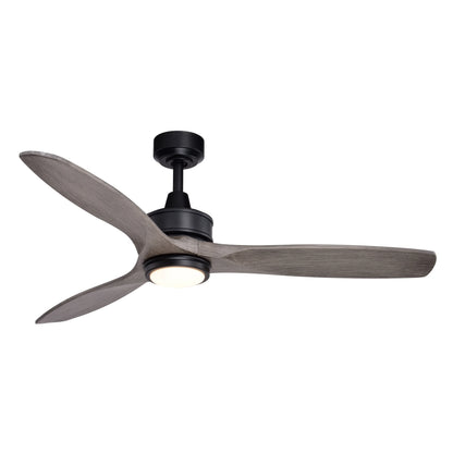 Vaxcel Curtiss Satin Brass Mid-Century Modern MCM Wood Propeller Ceiling Fan with LED Light Kit and Remote