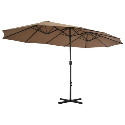 vidaXL Garden Parasol Blue Polyester fabric, Aluminum pole and ribs Large