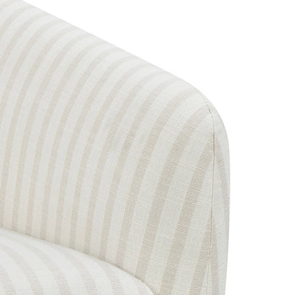 Beautiful Small Space Accent Chair by Drew Barrymore, Beige and White Linen
