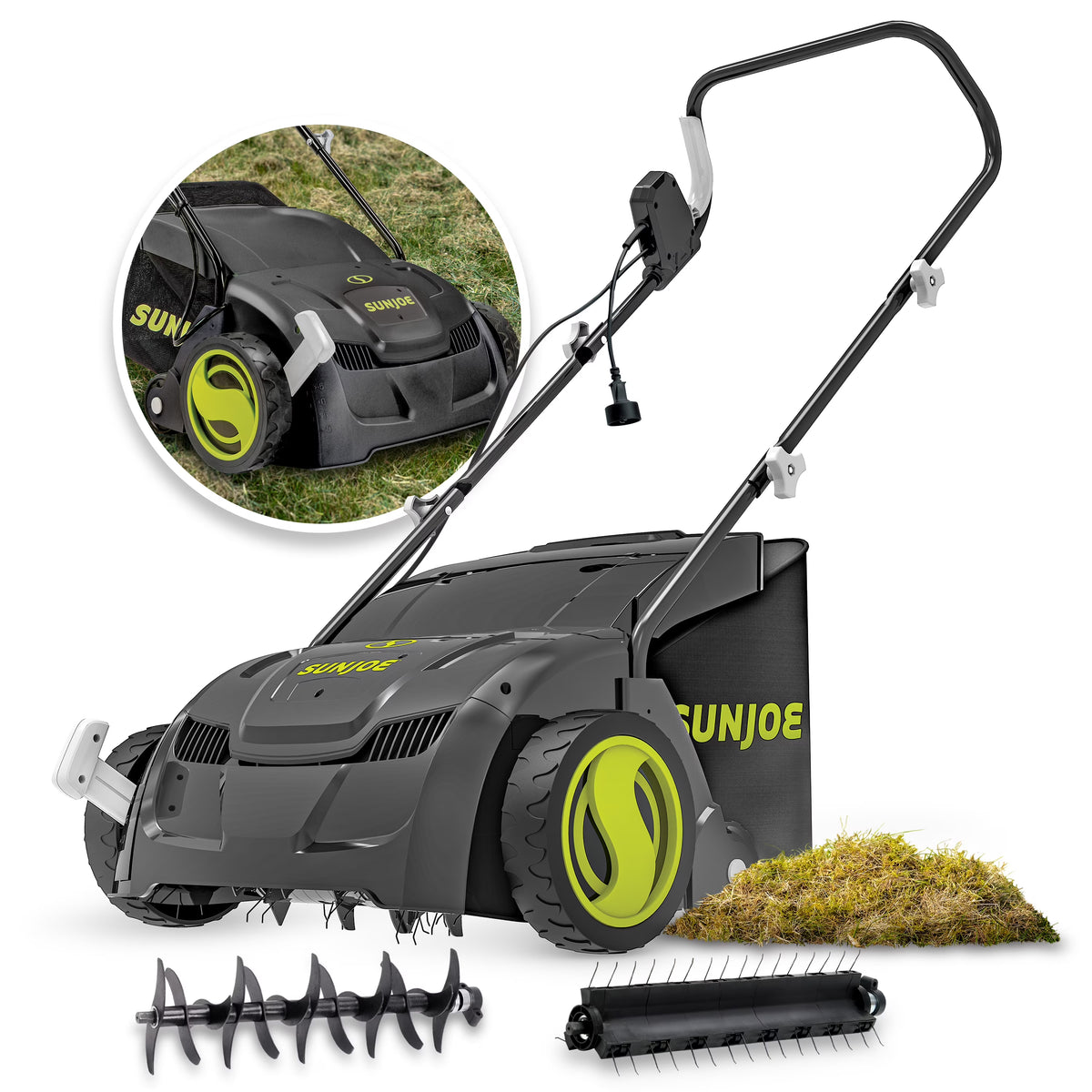 Sun Joe 12 Amp Electric Dethatcher and Scarifier with 8 Gallon Bag