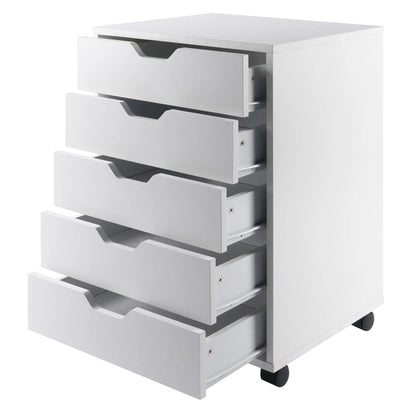 Winsome Halifax 5-Drawer Mobile Cabinet 10519, White Finish