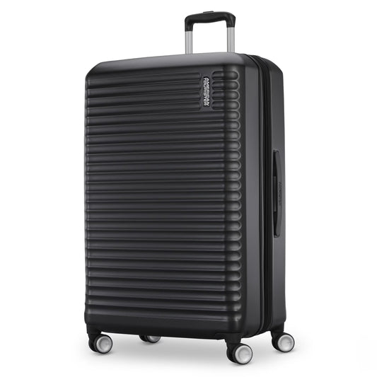 American Tourister Stratum 3.0 Large Hardside Checked Suitcase with Spinner Wheels - Black