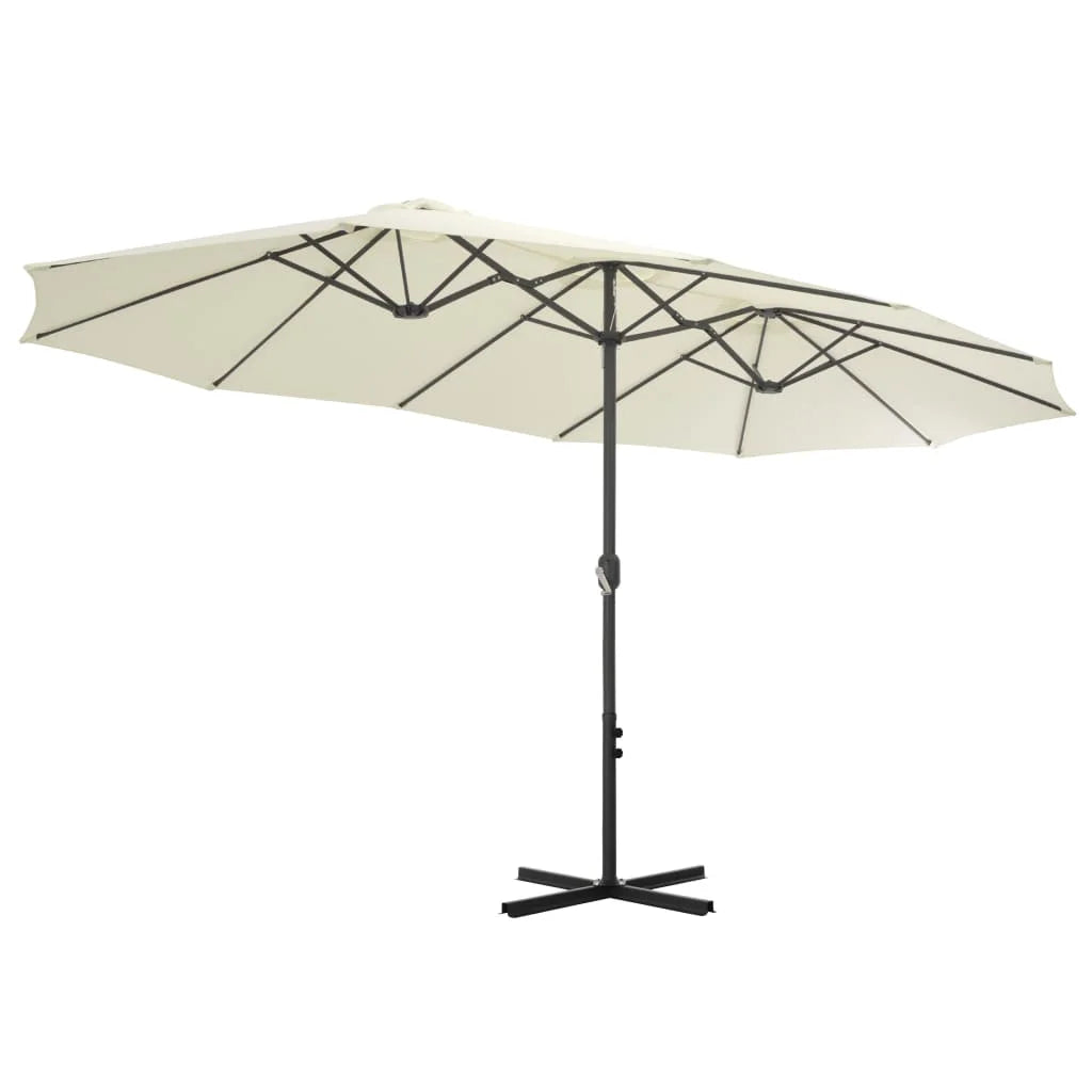 vidaXL Garden Parasol Blue Polyester fabric, Aluminum pole and ribs Large