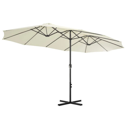 vidaXL Garden Parasol Blue Polyester fabric, Aluminum pole and ribs Large