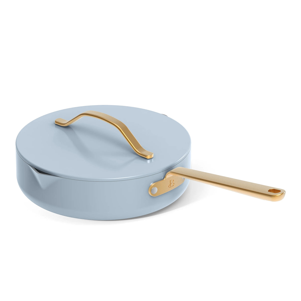 Beautiful 12pc Ceramic Non-Stick Cookware Set with Strainer Lids, White Icing by Drew Barrymore