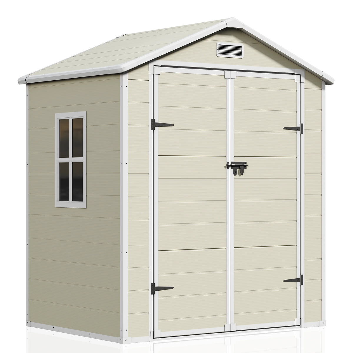 UDPATIO Outdoor Storage Shed 5x3 FT, Resin Garden Shed for Backyard, Patio, Lawn, Grey & White