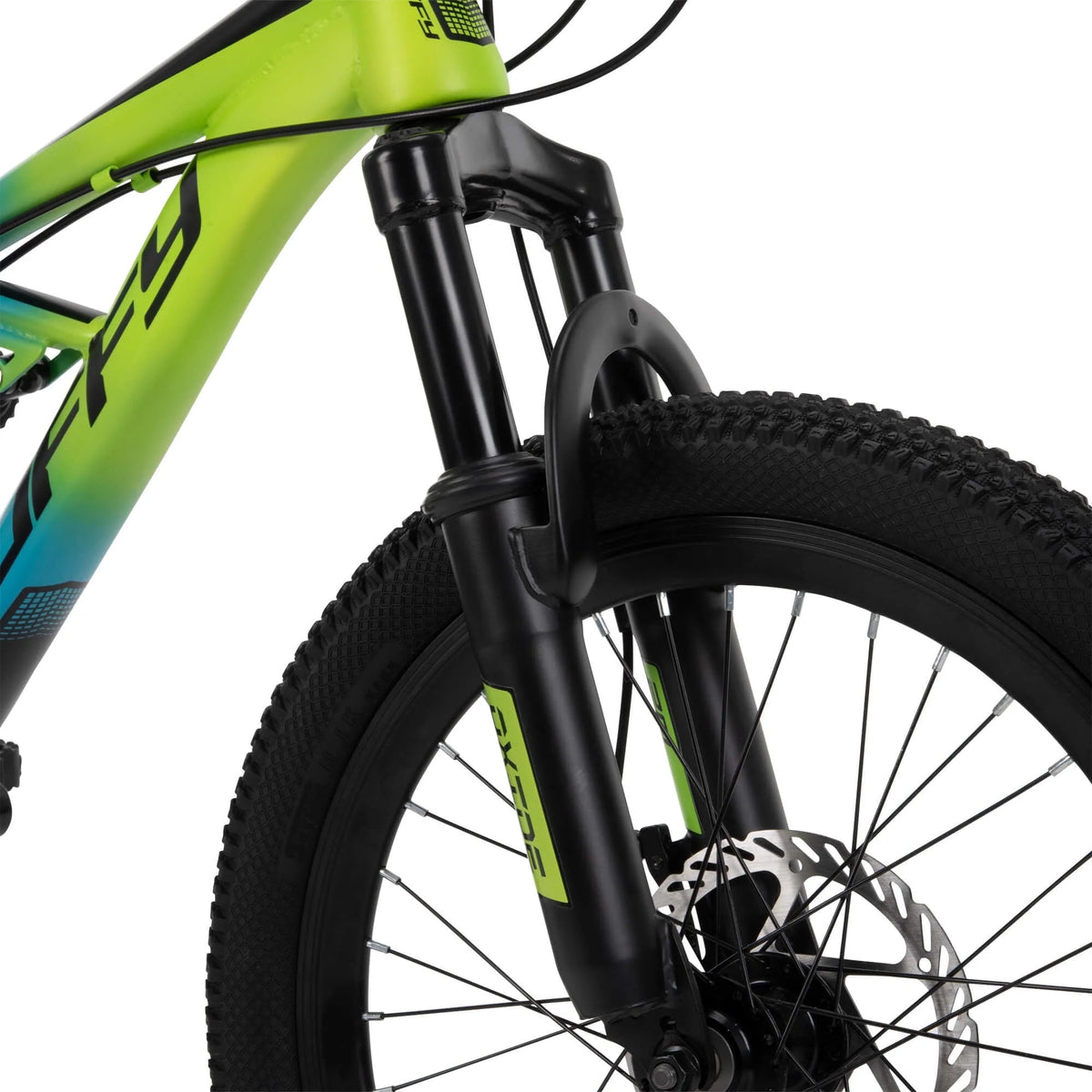 20-inch Oxide Boys Mountain Bike for Kids , Lime / Blue