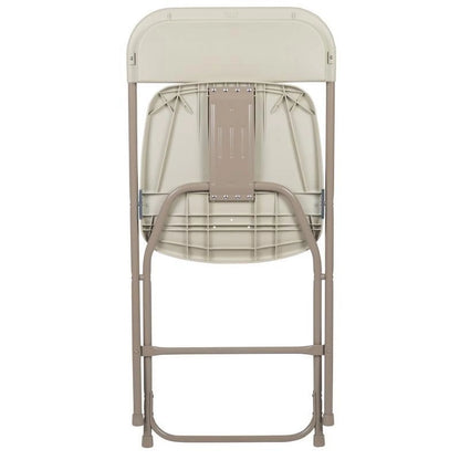 (50 PACK) 650 Lbs Weight Capacity Commercial Quality Beige Stackable Plastic Folding Chair - Heavy Duty Plastic Folding Chairs