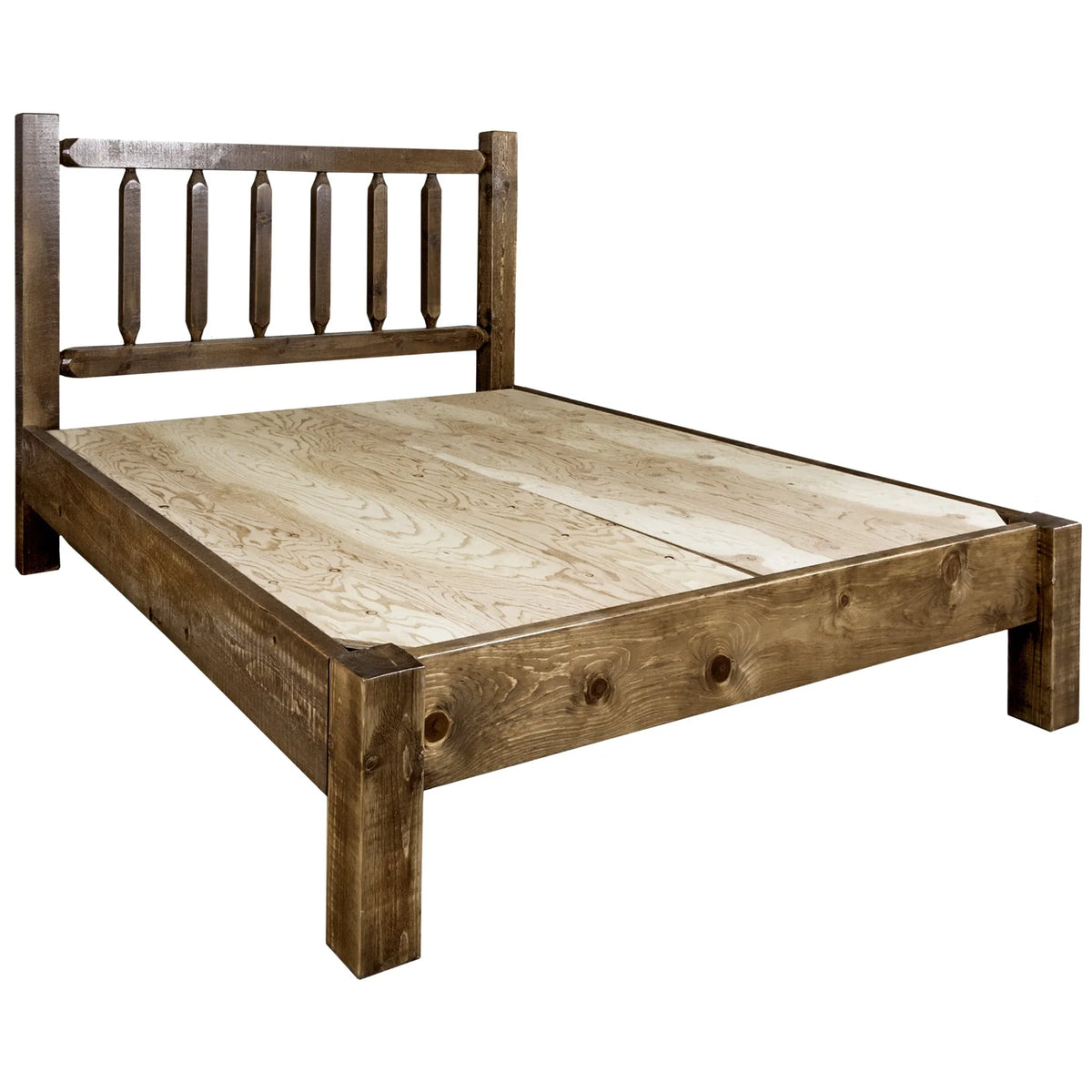 Homestead Collection Full Platform Bed, Stain & Clear Lacquer Finish