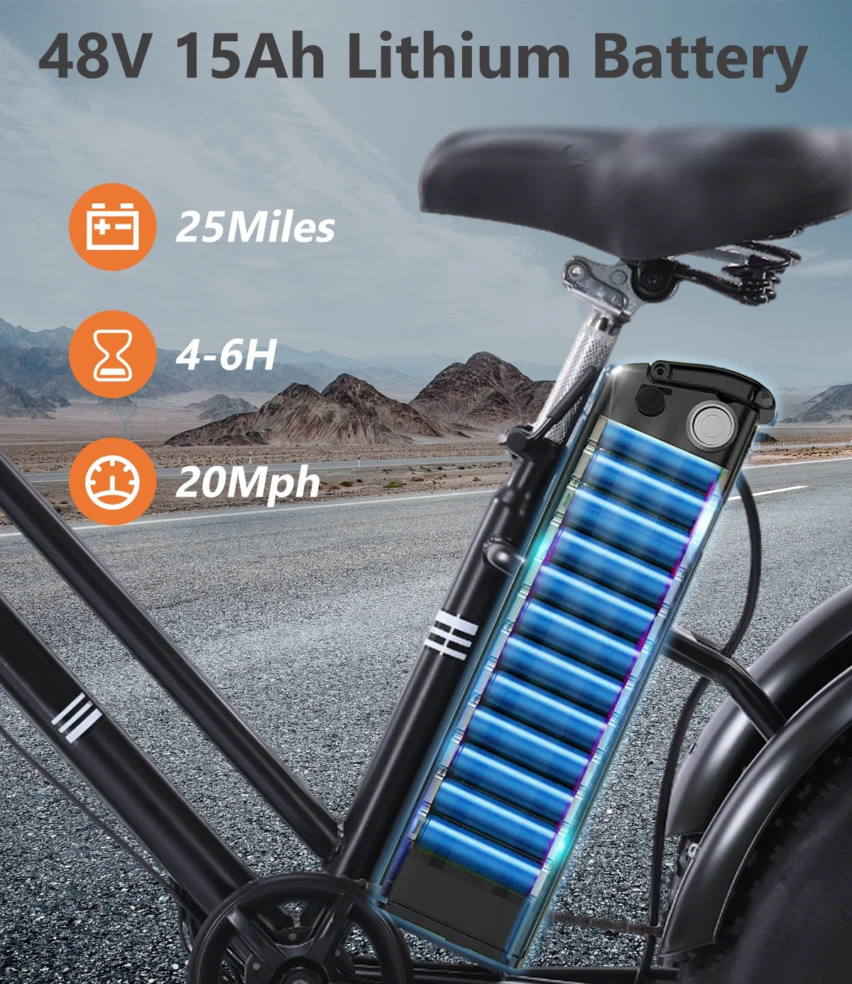 YEBEI Electric Tricycle for Adults Folding E-Trike Motorized Tricycle Electric 3 Wheels Trike Powerful 500W Motor Electric Tricycle 48V15AH Lithium Battery Max 20MPH 20*4.0�� Fat Tire Orange