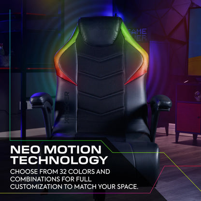 X Rocker Nemesis RGB Pedestal Gaming Chair, Black