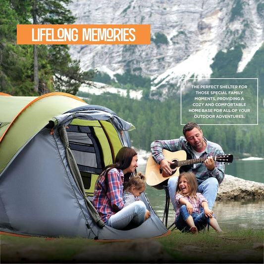 Camping Tent - 3-Person Easy Pop Up Tent with 2 Doors - UPF50+ Waterproof Instant Tent - Lightweight & Portable Family Tents for Outdoor Camping, Hiking & Traveling - Carrying Bag Included Maple99USA