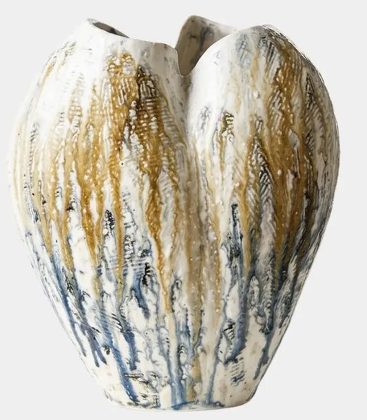 Winslow Handcrafted Ceramic Vase – Hand-Painted Earth-Tone Sculptural Vessel