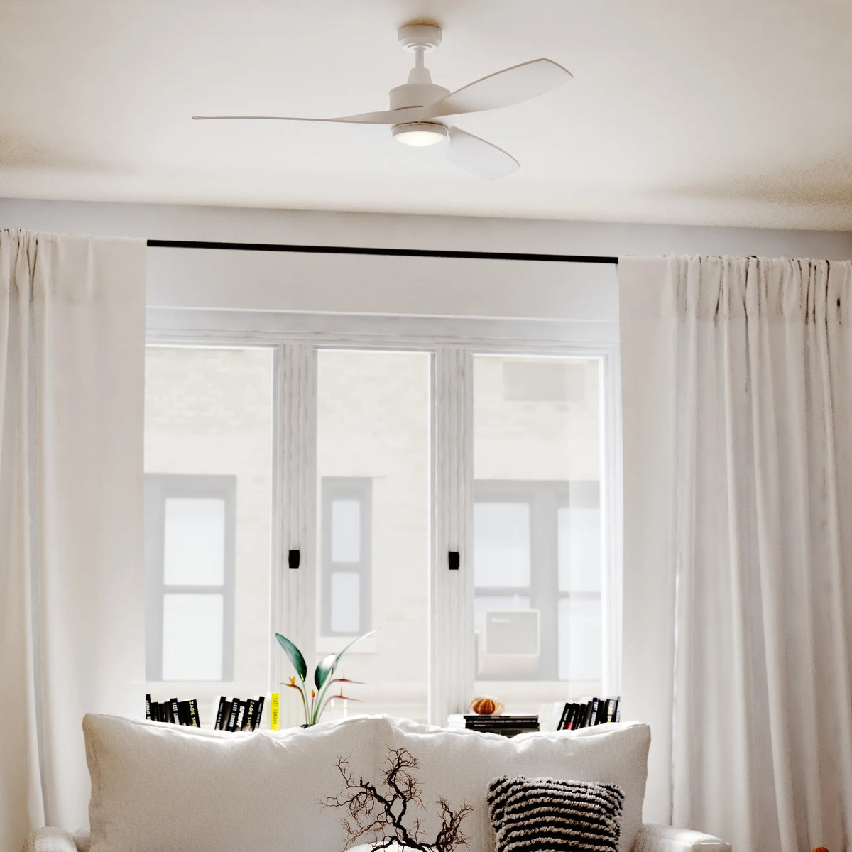 Vaxcel Curtiss Satin Brass Mid-Century Modern MCM Wood Propeller Ceiling Fan with LED Light Kit and Remote