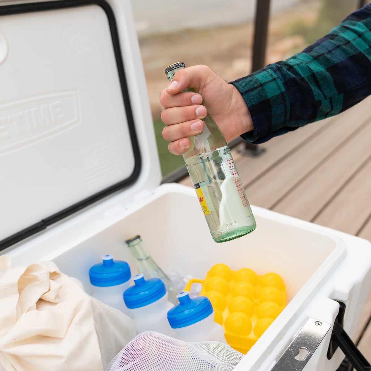 Lifetime 55 qt Bear-Resistant Camping Cooler Wheeled, Premium High Performance, Ice Retention, Hard Cooler, 60 Can Capacity, White (91072)